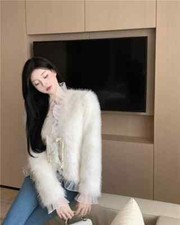 Giacca Donna Cappotto Pelliccia Ecologica Sintetica Morbido Bianco Over 39989