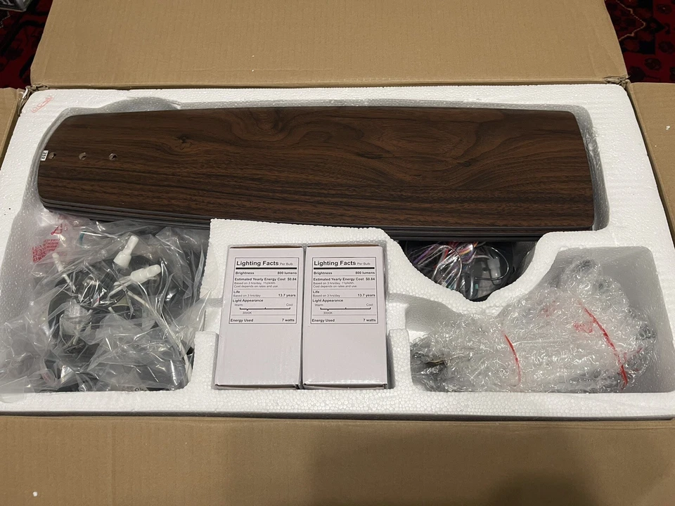 Craftmade 52" Pro Plus 104 Expresso Walnut Blades Indoor Fan Glass Led Light Kit - Image 2 of 4