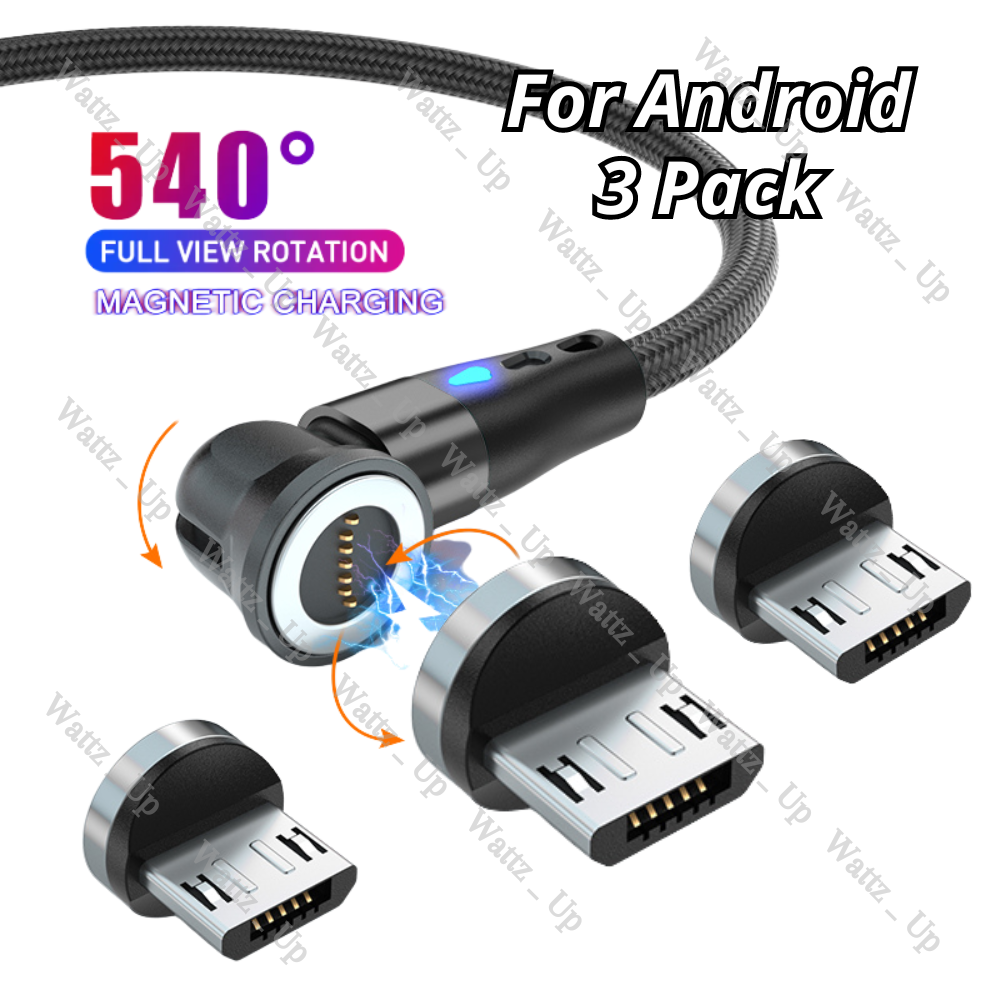 Pack Magnetic Micro USB Charger Charging Cable 3A For Android Samsung  Google