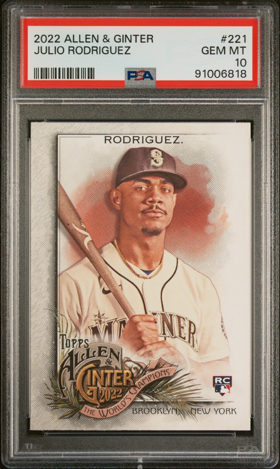 Julio Rodriguez 2022 Topps Allen & Ginter #221 Rookie Card PSA 10 Mariners RC