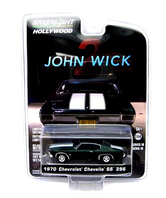 Greenlight Chevrolet Chevelle SS 396 John Wick 2 1970 grün weiß 1:64