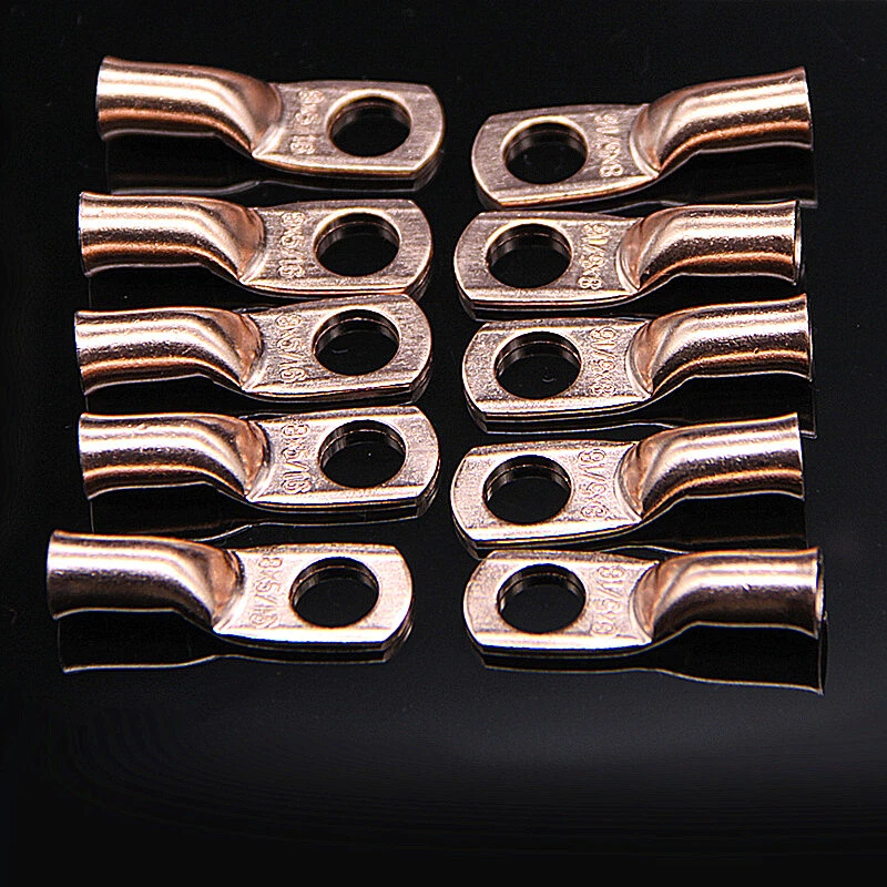 30Pcs 3/8" 5/16" Wire Ring Terminal Copper 8 AWG & 4 Gauge Connectors Terminals - Image 3 of 4