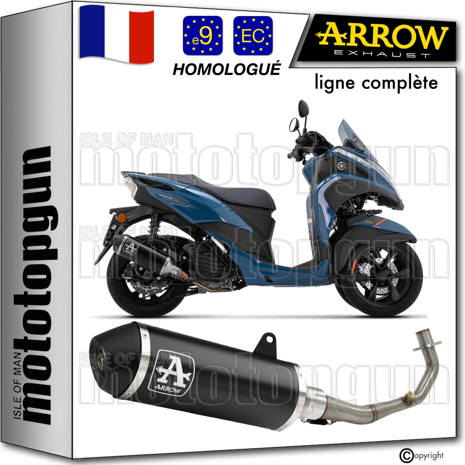 Ligne complete pour remplacer echappement origine Tricity 155 2022