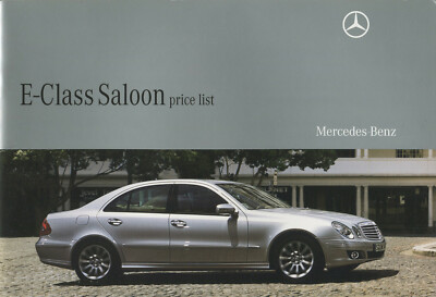 AUTO PREISLISTE PROSPEKT - MERCEDES-BENZ E-KLASSE LIMOUSINE - OKTOBER 2008