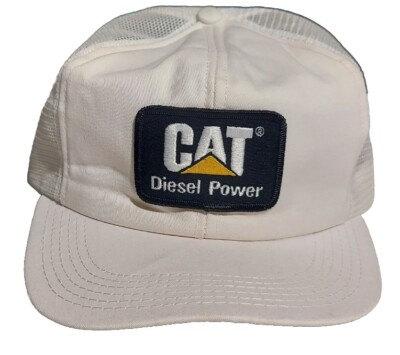 Vintage CAT Diesel Power White Snapback Mesh Hat, Tonkin Inc, Made