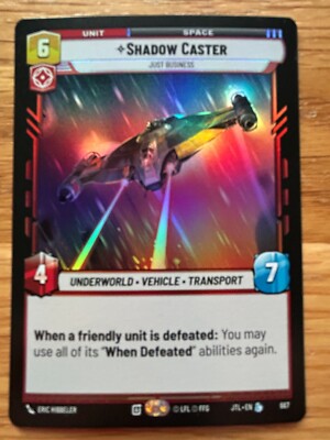STAR WARS UNLIMITED TCG JUMP TO LIGHTSPEED LEGEND FOIL: SHADOW CASTER