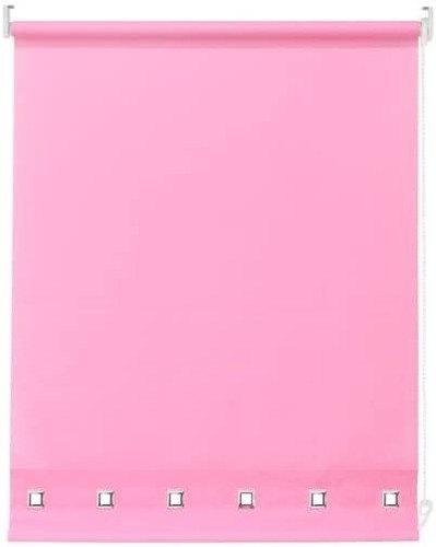 Quadrat Ösenrollo einfache Passform zuschneidbar Uni Stoff Fensterrollo - Bild 48 von 63