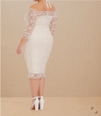 Torrid Special Occasion Ivory Lace Bodycon Dress-Size 20