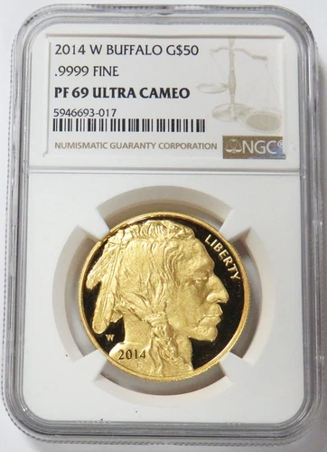 2014 W GOLD $50 PROOF AMERICAN BUFFALO 1 OZ 9999 FINE COIN NGC PF 69 UC