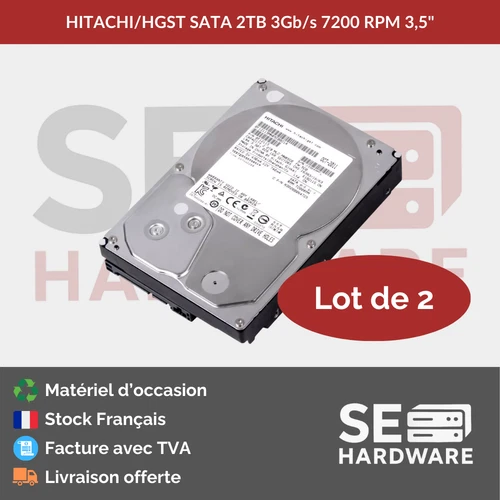 HDD Disque dur SATA 2 TB - Grade Datacenter/Enterprise - Lot de 2 - Occasion