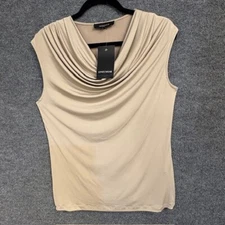 Jones Wear Drape Neck Sleeveless Top Womens M Chino Pullover Cowl Stretch Career