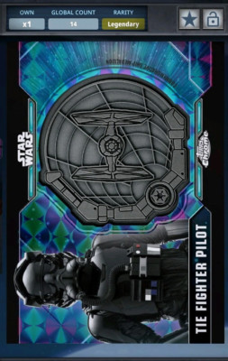 14cc TIE FIGHTER PILOT CHROME LEGACY 2021 REFRACTOR BLACK Star Wars Card Trader