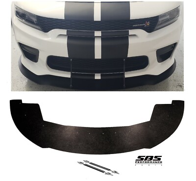 FRONT SPLITTER +2 SUPPORT RODS compatible w/20-23 CHARGER WIDEBODY HELLCAT&SCATs