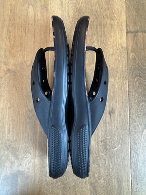 Crocs Classic Animal Remix Flip Black Leopard 207872 Men's 5