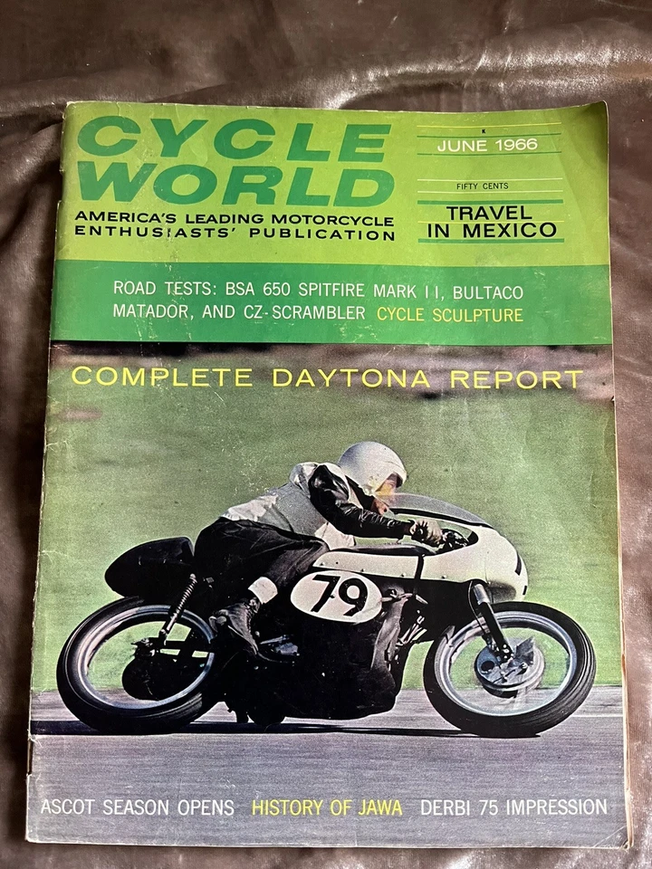 CYCLE WORLD 1966 JUNIO 1966 CZ 250 TWIN PIPER E INCOMPARABLE G 50 CSR Foto 2 de 4