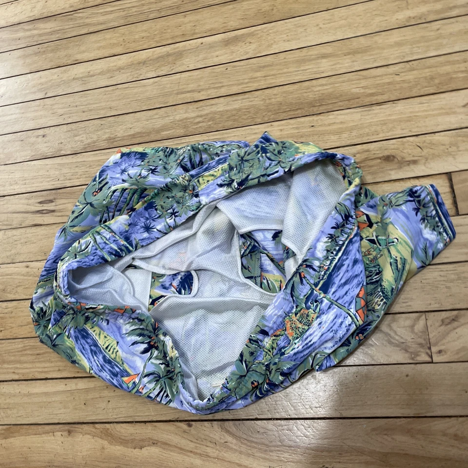 LANDS END Hawaiian Swim Trunks Men 38 42 Mesh Lined Made USA Drawstring Rare 90s - Image 4 of 4