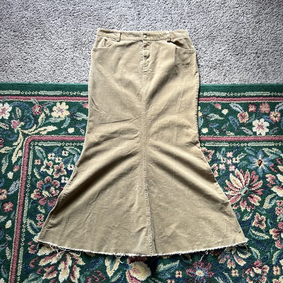 Falda acampanada vintage años 90 Y2K talla 11 tostada pana elástica hada capricho grunge Foto 2 de 4