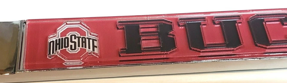 Ohio State Buckeyes PLACA LÁSER Marco CROMO Inserciones Acrílicas Fuerte L5 Foto 2 de 4