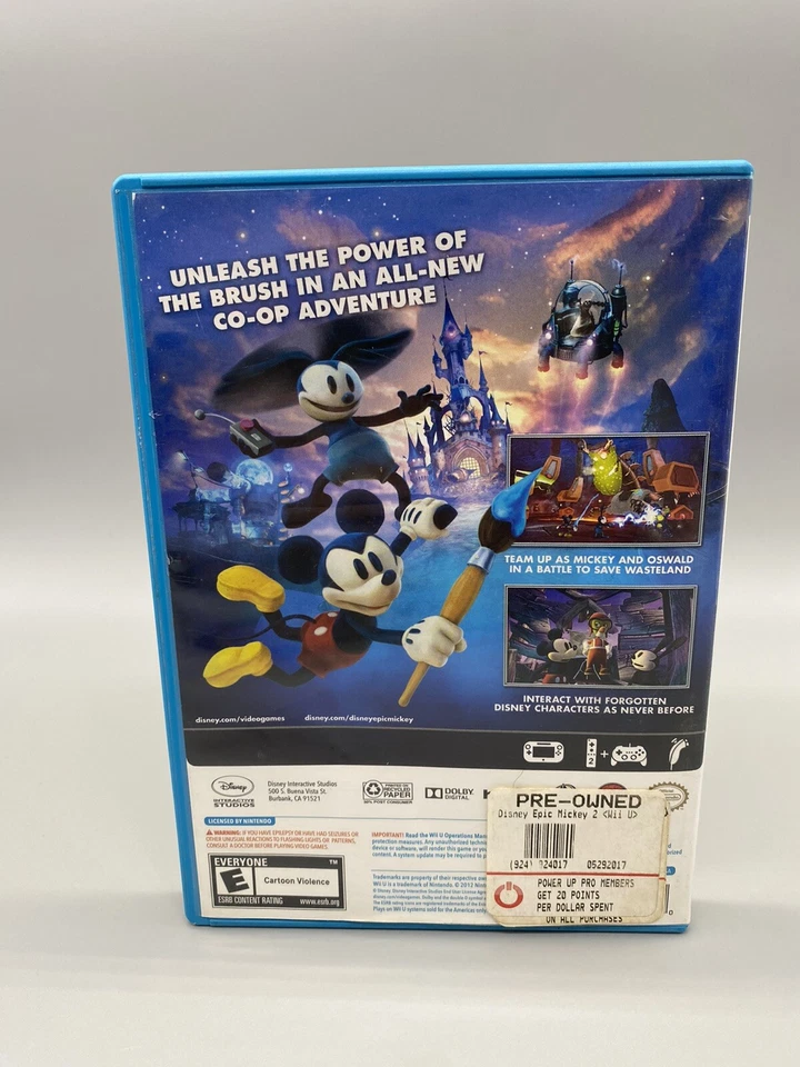 Disney Epic Mickey 2 The Power of Two (Nintendo Wii U) Complete -TESTED- - Image 2 of 4