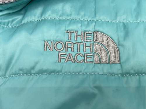 The North Face Mossbud Aqua Blue Reversible Jacket Girls Sz XL/18 - Picture 2 of 10