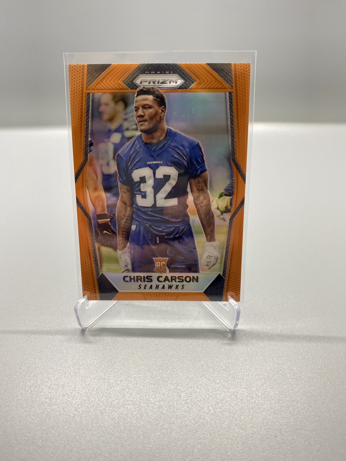 2017 Panini Prizm Chris Carson Orange Refractor Rookie Card 209/275 Seahawks RC