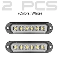 DERI 2X White 6-LED Truck Trailer Van Boat Side Clearance Marker Light 12V 24V