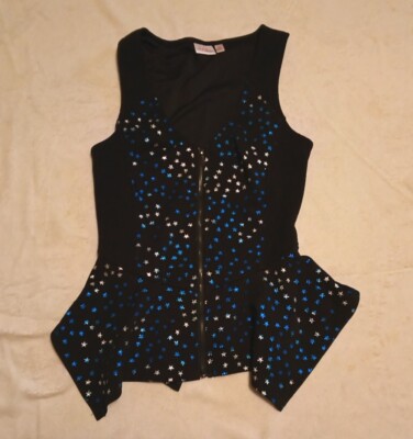 Marilyn Monroe Star Zipper Peplum Blouse Size XS