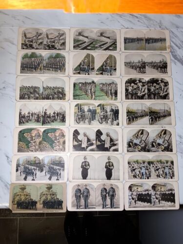 Antique Lot of 21 WWI Military Stereoview Cards  - 第 1/8 張圖片