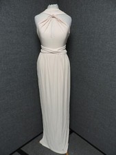 ASOS TALL WEDDING Plunge Wrap Maxi Dress Nude Uk 4 LN029 LL 04