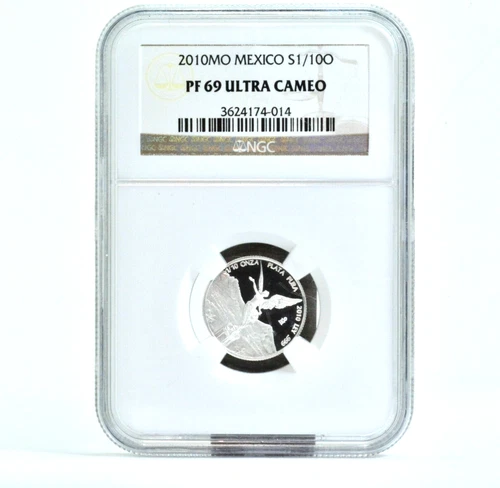 **NGC PF69 ULTRA CAMEO** 2010 Mexico 1/10 oz Libertad .999 Silver Onza