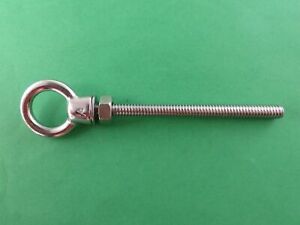 AISI 316-12mm x 120mm Thread M12 Stainless Steel Long Shank Ring Bolt