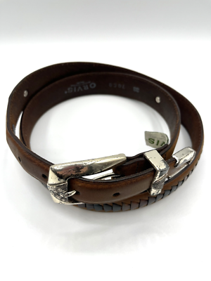Orvis Braided Inlay Leather Belt Size 38 fits 36 inch waist  display picture 3