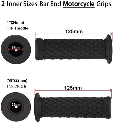 Motorcycle 7/8" Grips Bar End Handlebar Gel For Cafe Racer Dirt Bike ATV Pair - Picture 6 of 9