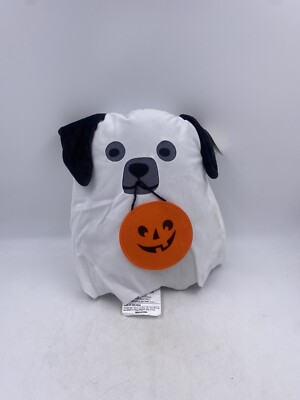 2024 Target Halloween Decorative Pillow Dog in Ghost Costume with Pumpkin