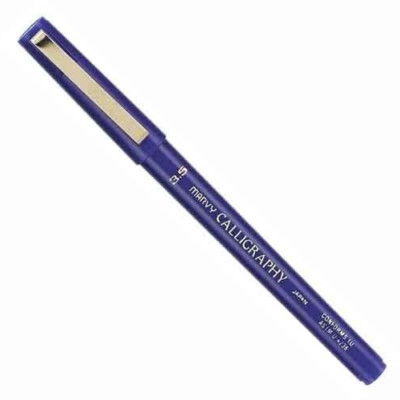 Marvy Uchida Calligraphy Marker 3.5mm Med Point Blue School Office Art Writing