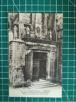 se086 AK Foto - um 1910 - Sarlat - Fassade Portal Statue Dom