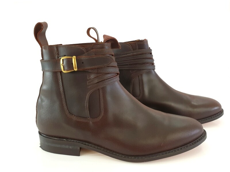 Reitstiefelette 45 Braun Rund Echtleder Schnalle Labor UK 11