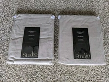 (2) JCP Home Studio Grommet Curtain Panels 50" X 84" Pearl Metallic Retail $55ea