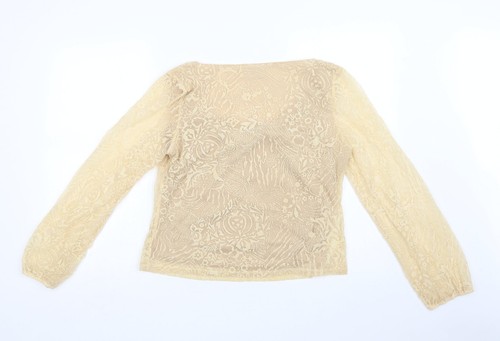 NEXT Womens Beige Paisley Polyester Blend Blouse Size 16 - Picture 2 of 12