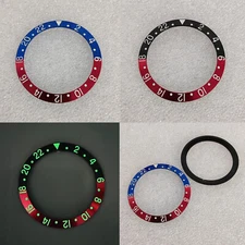 38mm Aluminum Bezel Insert GMT Two Tone Green Luminous Watch Ring Inside 30.5MM