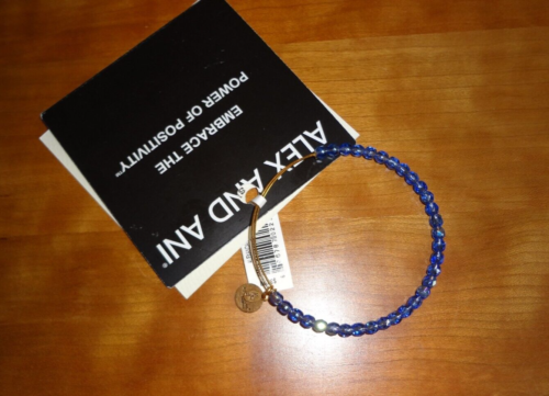 NWOB Alex and Ani Rock Candy Ski Blue Beads Silver Finish Expandable Bracelet - Picture 2 of 6