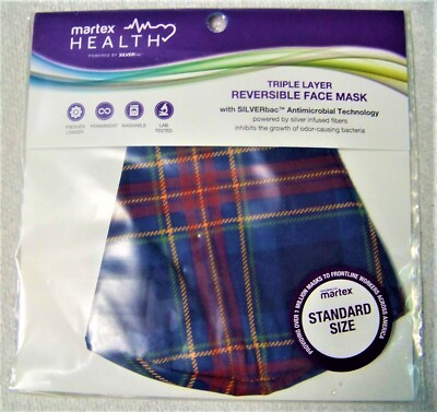 NMIP Martex Std Face Mask Triple Layer Reversable w/SILVERBAC Antimicrobial