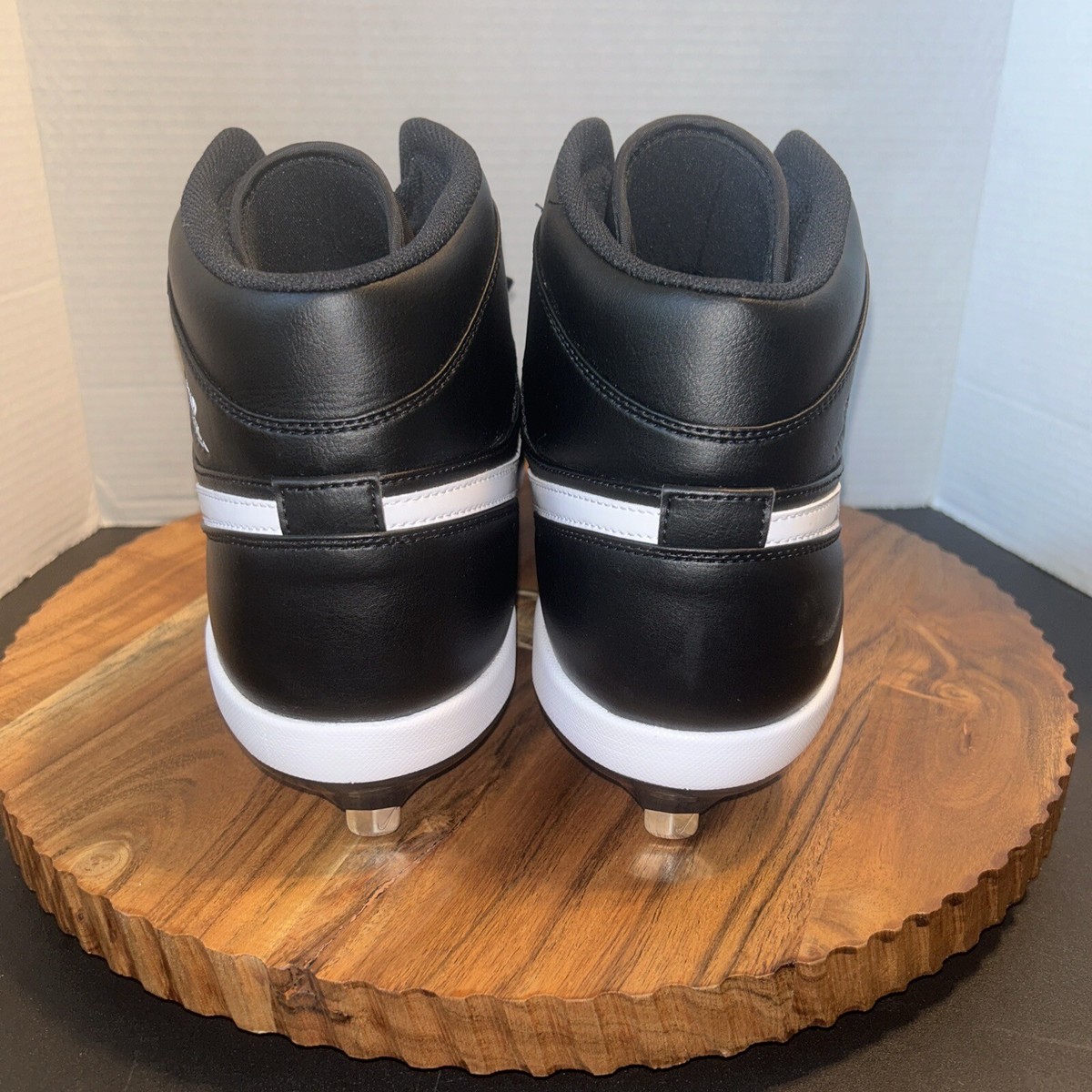 Air Jordan 1 Retro Metal Size 16 Baseball Cleats Men's Black White