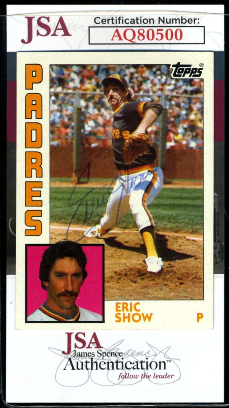 Eric Show JSA Coa Signed 1984 Topps Autograph
