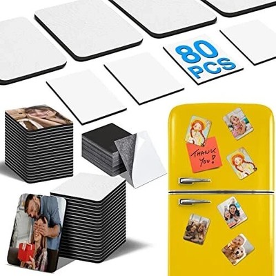 80Pcs Sublimation 40 sublimation blanks+40 soft magnet, Blank Magnet-40p
