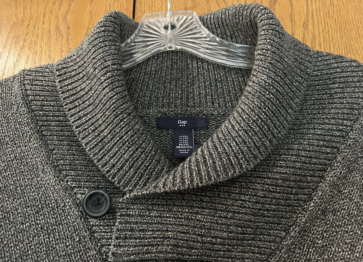 専用ページ10 Gap Sweater Men's Size 2XL Gray Button Shawl Neck Preppy Shawl