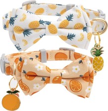2 Pack Cute Cats Collars with Bell Breakaway Bowtie Cat Collar for Male Female