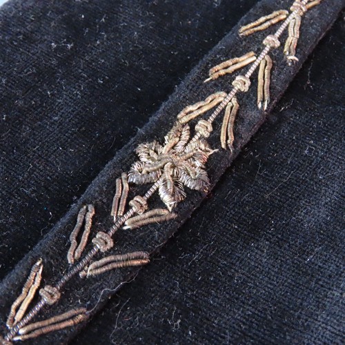 Vintage Zari Zardozi VERBLASSTE GOLD- & SILBERDRAHTSTICKEREI schwarzer Samt Clutch PERSISCH - Bild 6 von 9