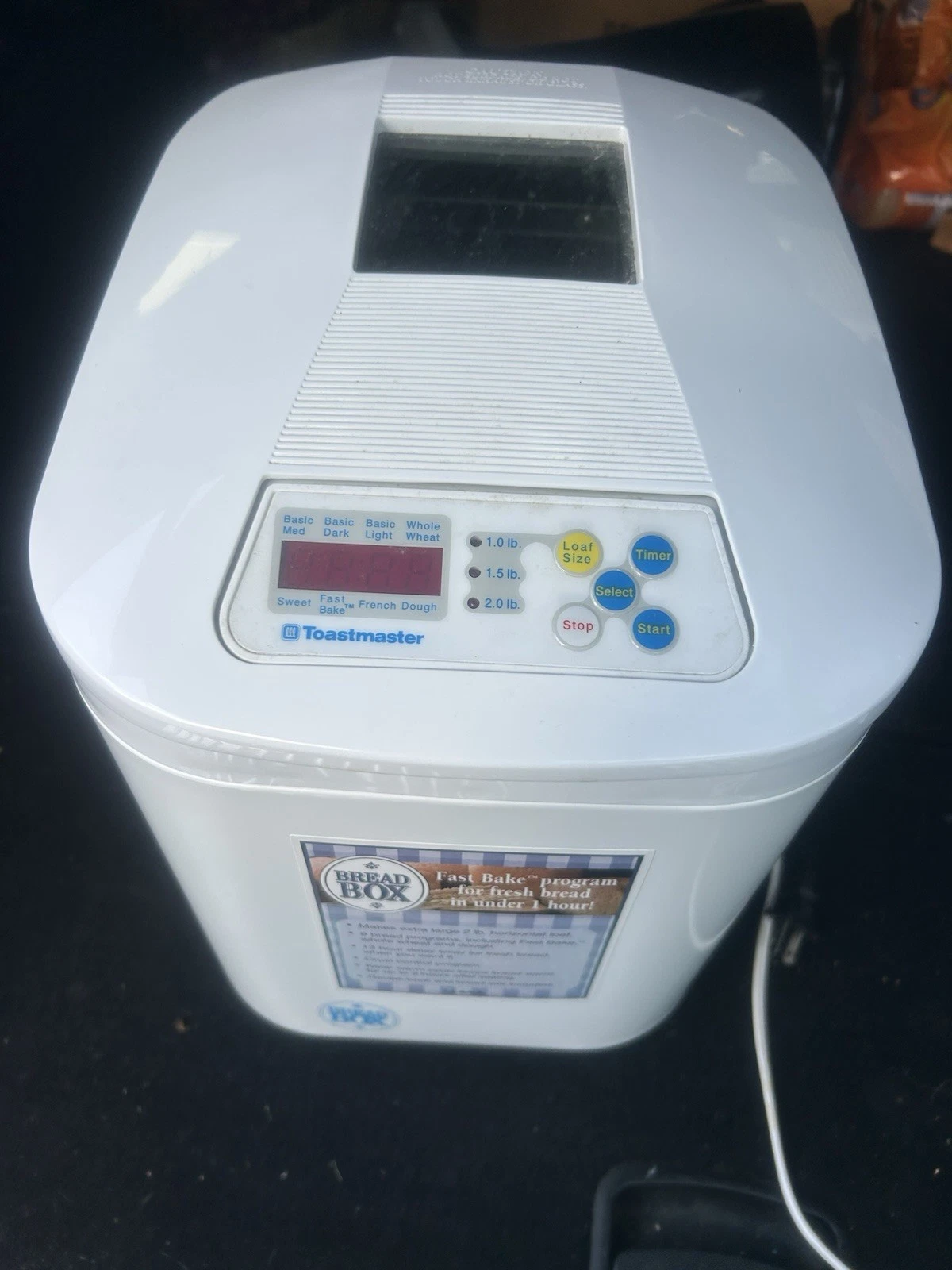Toastmaster Horizontal Bread Maker Machine [Model 1148x] with Manuals