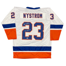 Bob Nystrom Signed Islanders Custom Jersey w/ Mr Islander Beckett W BAS COA